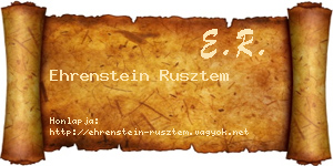 Ehrenstein Rusztem névjegykártya